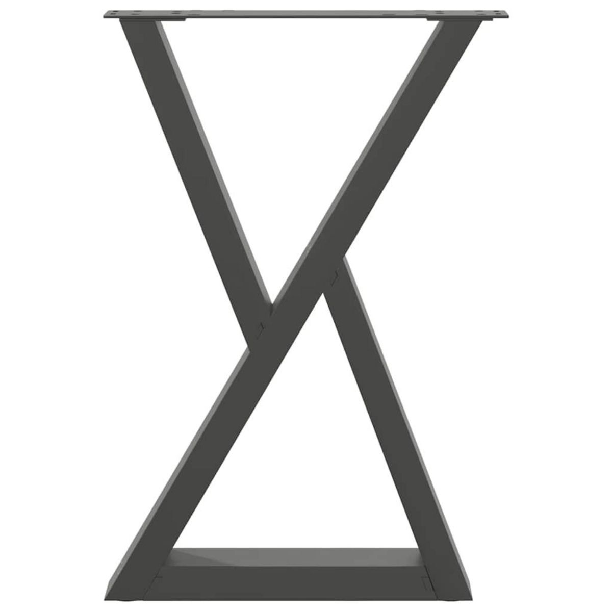 VIDAXL Pieds de table a manger 2 pcs anthracite 60x(72-73,3)cm