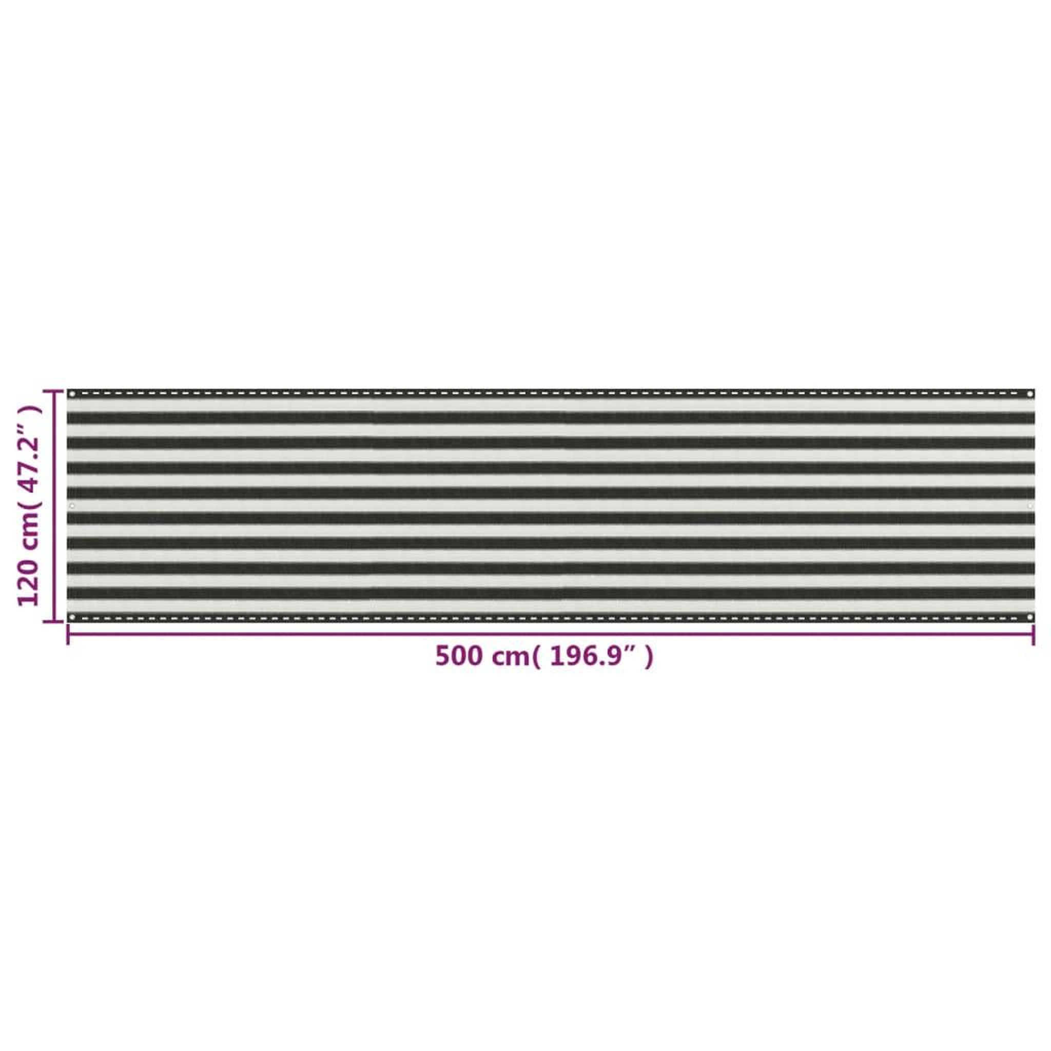 Voir la diapositive 5 : VIDAXL Ecran de balcon PEHD 120x500 cm Anthracite et blanc