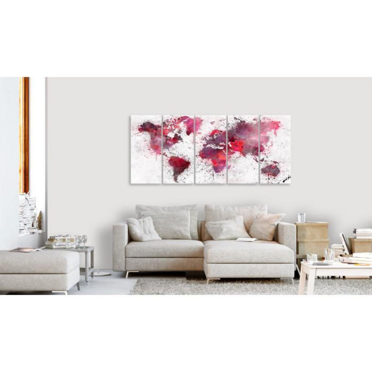 Paris Prix Tableau Imprimé 5 Panneaux  Bloody Map Narrow