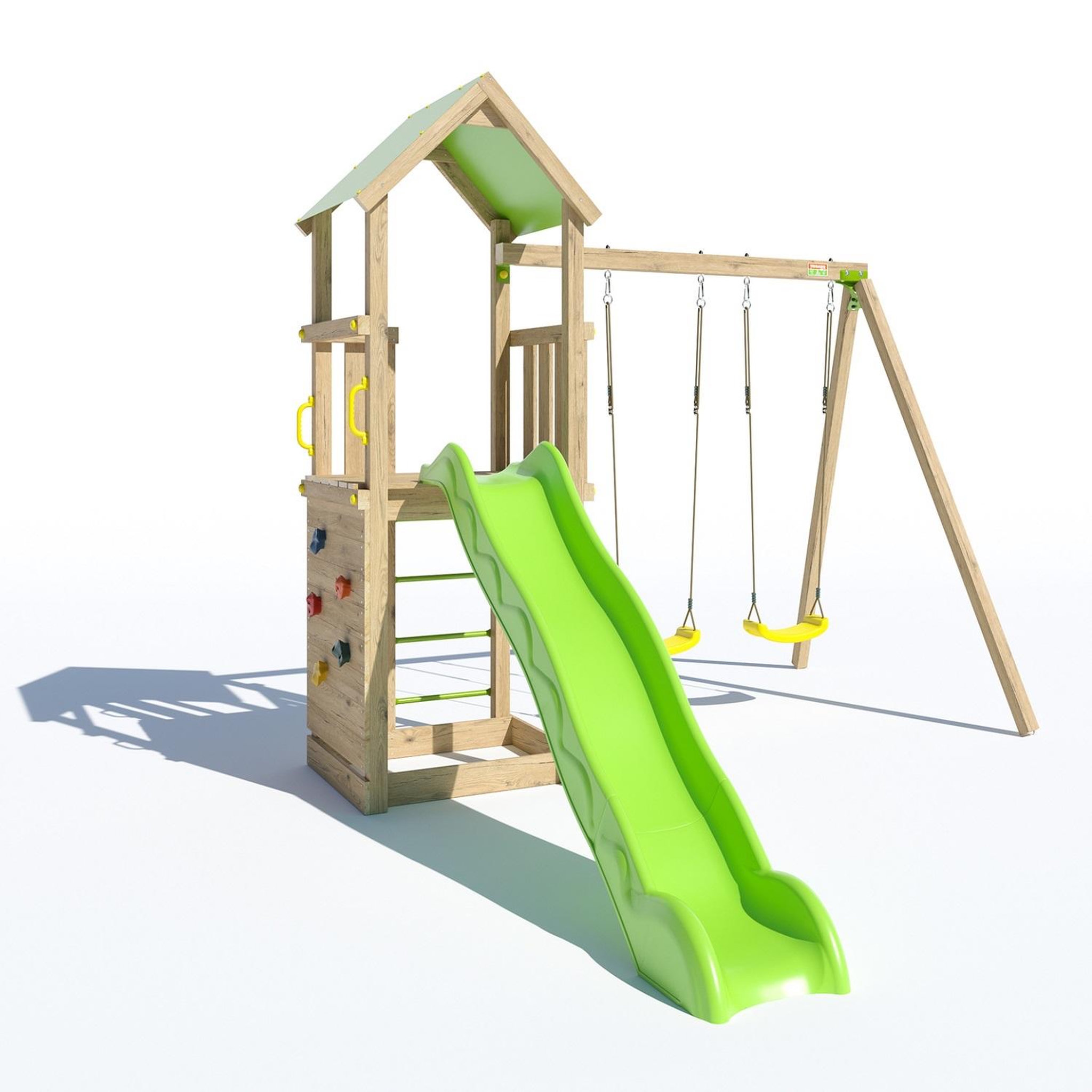 Voir la diapositive 4 : trigano Aire de jeux avec toboggan - Bois - H2,20m - SMART XPERIENCE