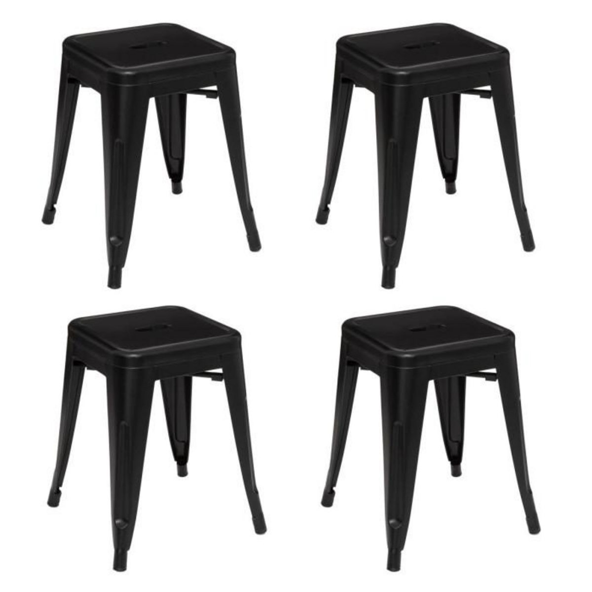 ATMOSPHERA Lot de 4 Tabourets Design  Deep Soul  46cm Noir