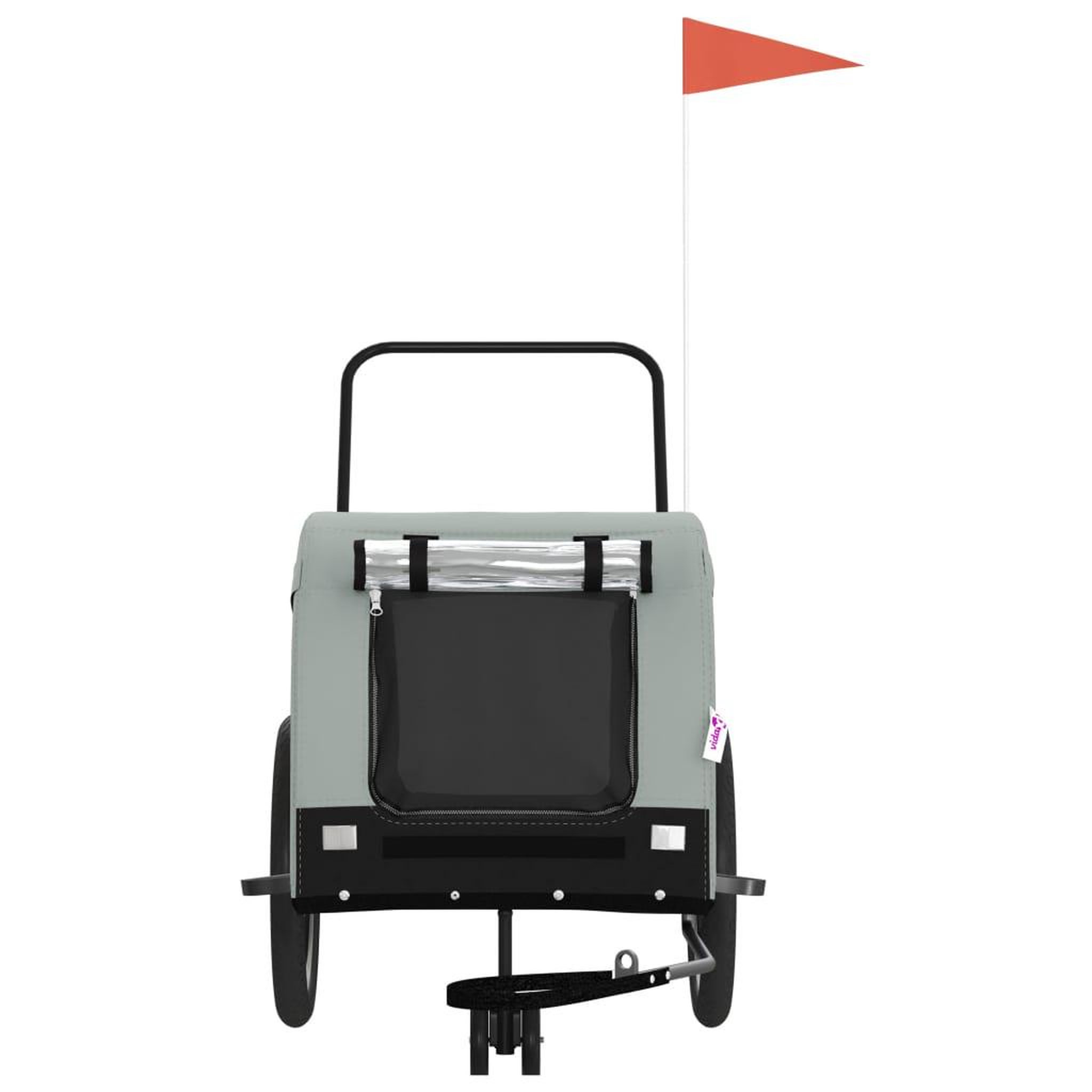 Voir la diapositive 3 : VIDAXL Remorque de velo pour animaux de compagnie gris et noir