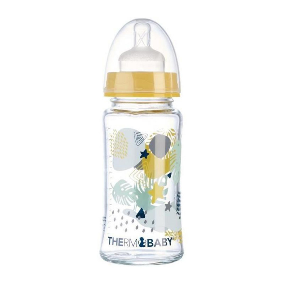 THERMOBABY Chauffe biberon + Biberon verre 230ml + Goupillon biberon + Boîte doseuse de lait + Bavoir + Coffret Boîte a sucettes