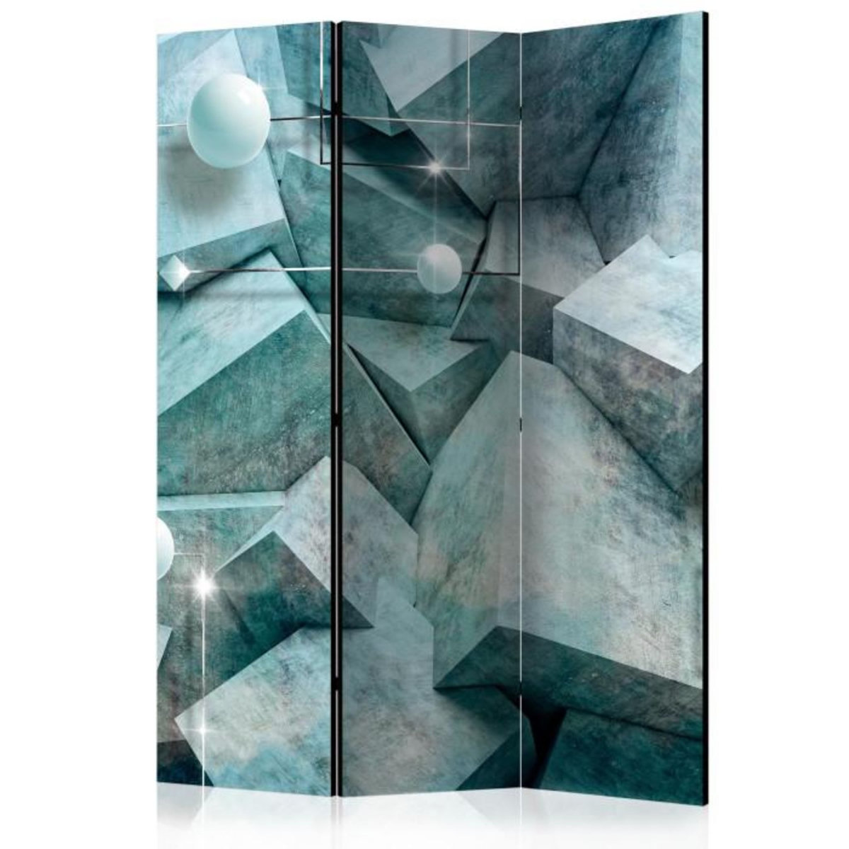 Paris Prix Paravent 3 Volets  Concrete Cubes Green  135x172cm