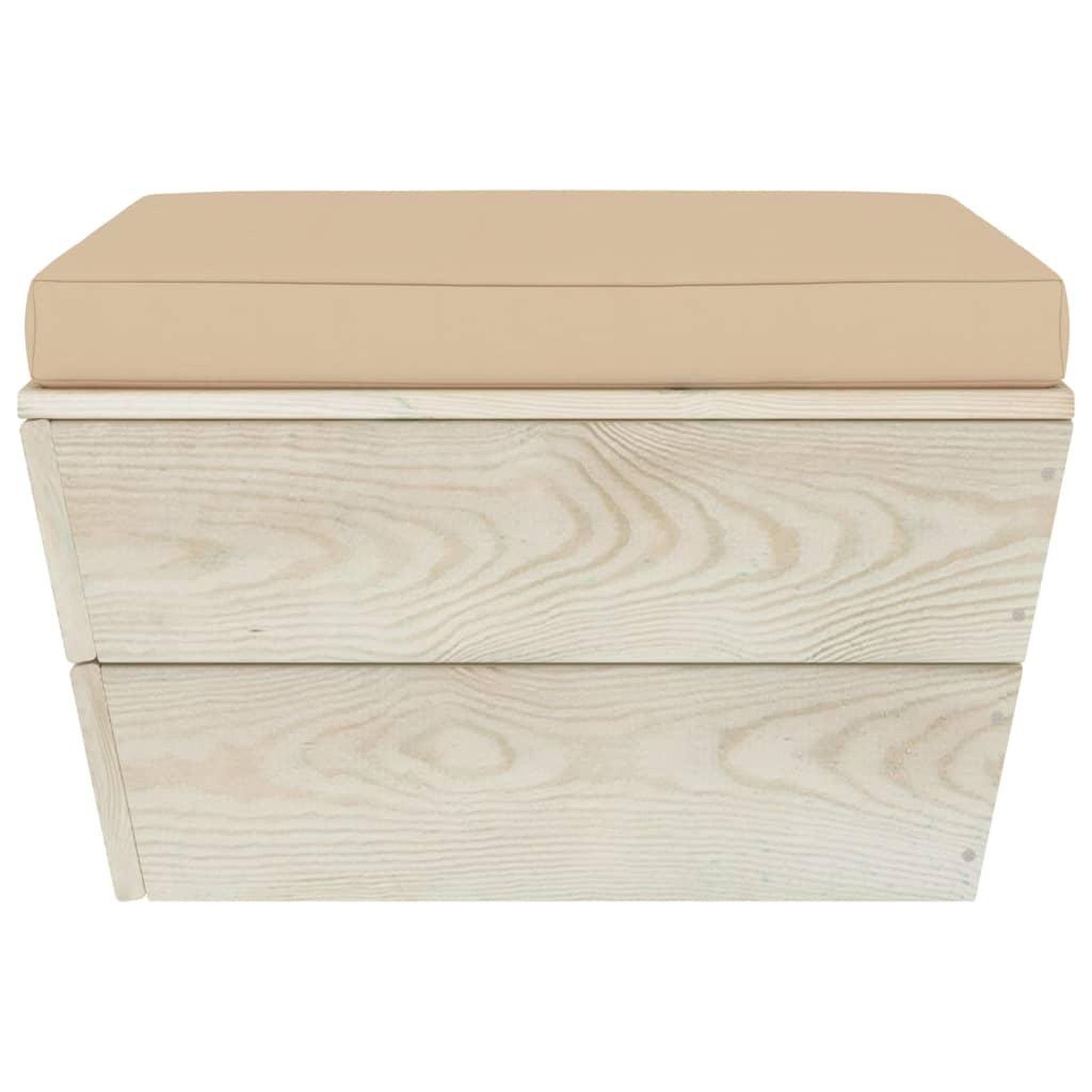 Voir la diapositive 3 : VIDAXL Repose-pied palette de jardin avec coussin Epicea impregne