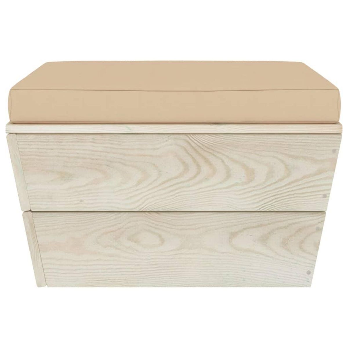 VIDAXL Repose-pied palette de jardin avec coussin Epicea impregne