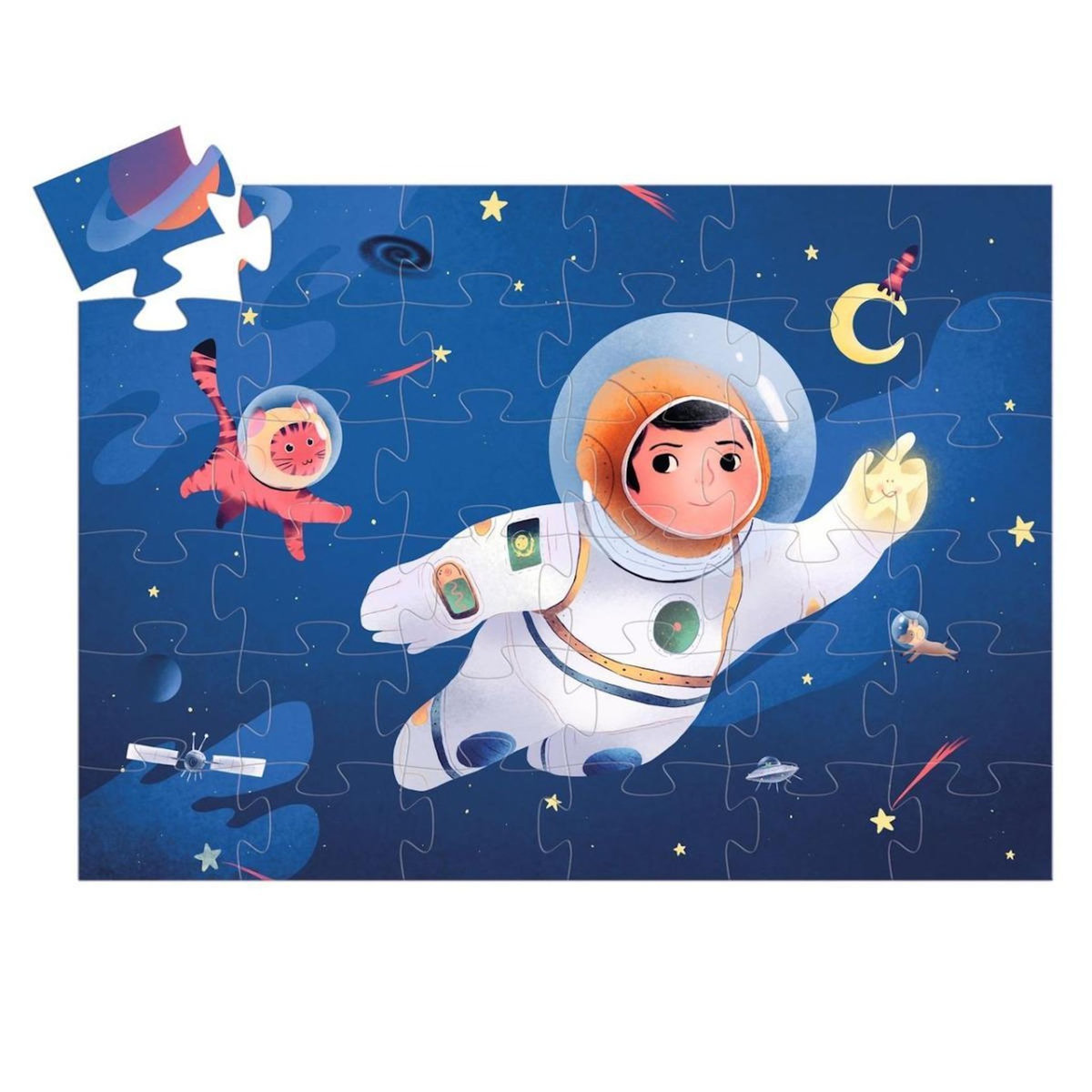 Djeco - Puzzle 36 Pcs - un astronaute dans la lune