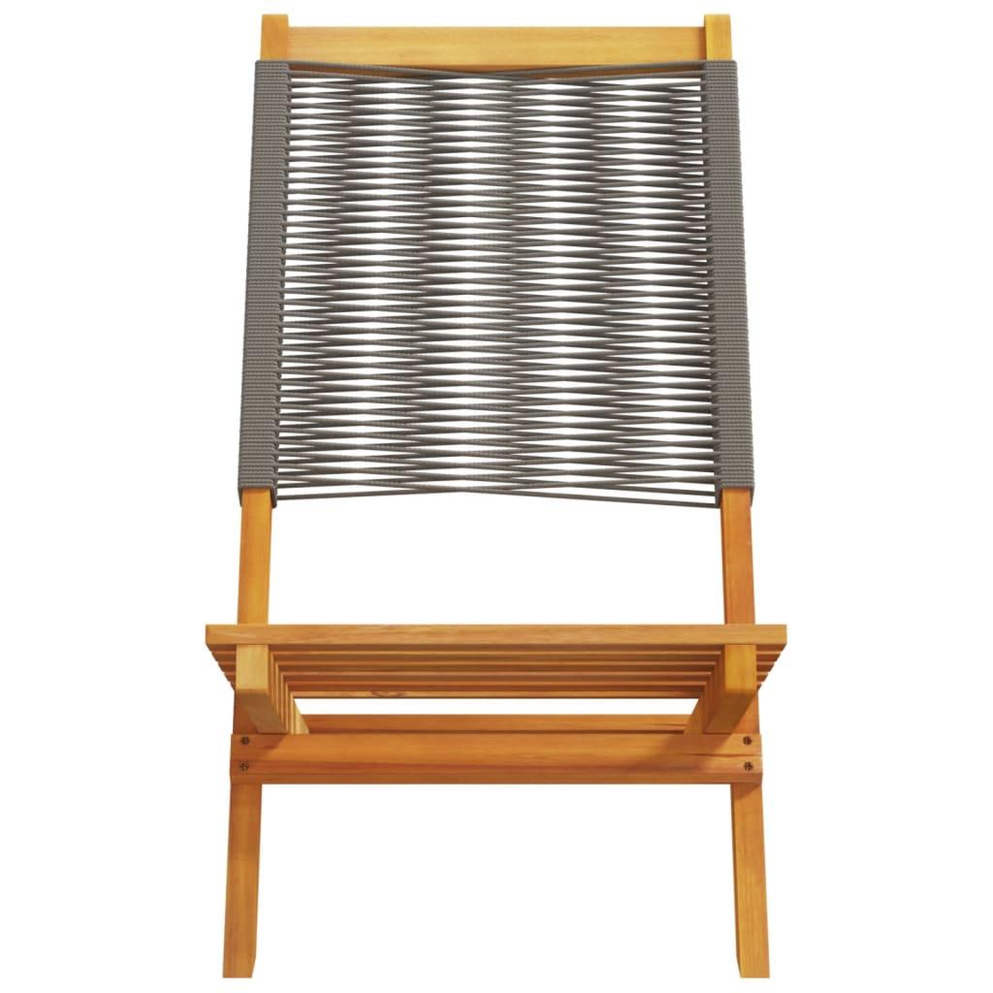 Voir la diapositive 5 : VIDAXL Chaises de jardin lot de 2 gris bois d'acacia et polypropylene