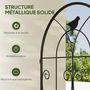 Voir la diapositive 6 : OUTSUNNY Treillis de jardin effet fer forgé oiseau - 2 supports plantes grimpantes - 50 x 150 cm - métal époxy noir