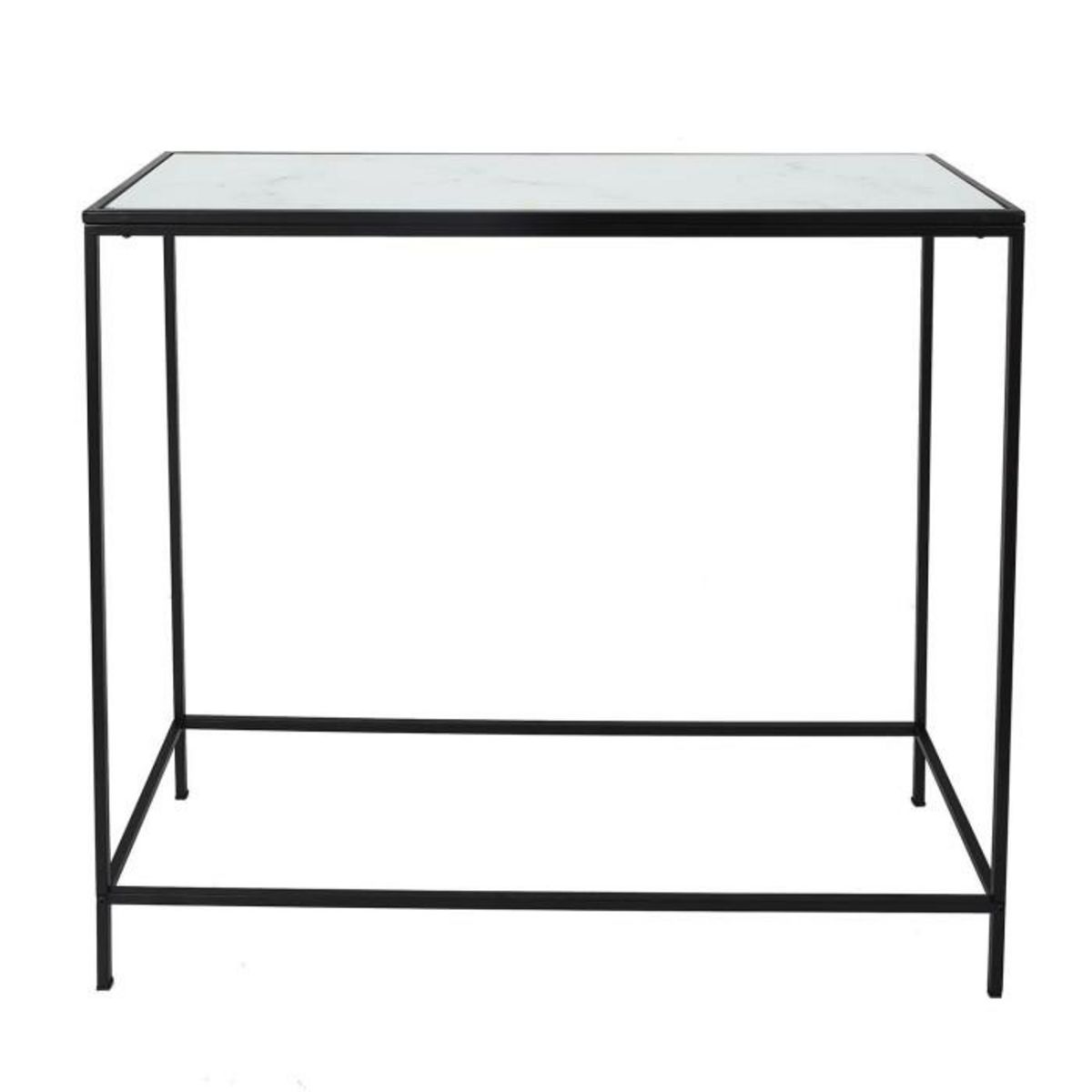 Paris Prix Console Design en Verre  Felicity  100cm Noir & Blanc