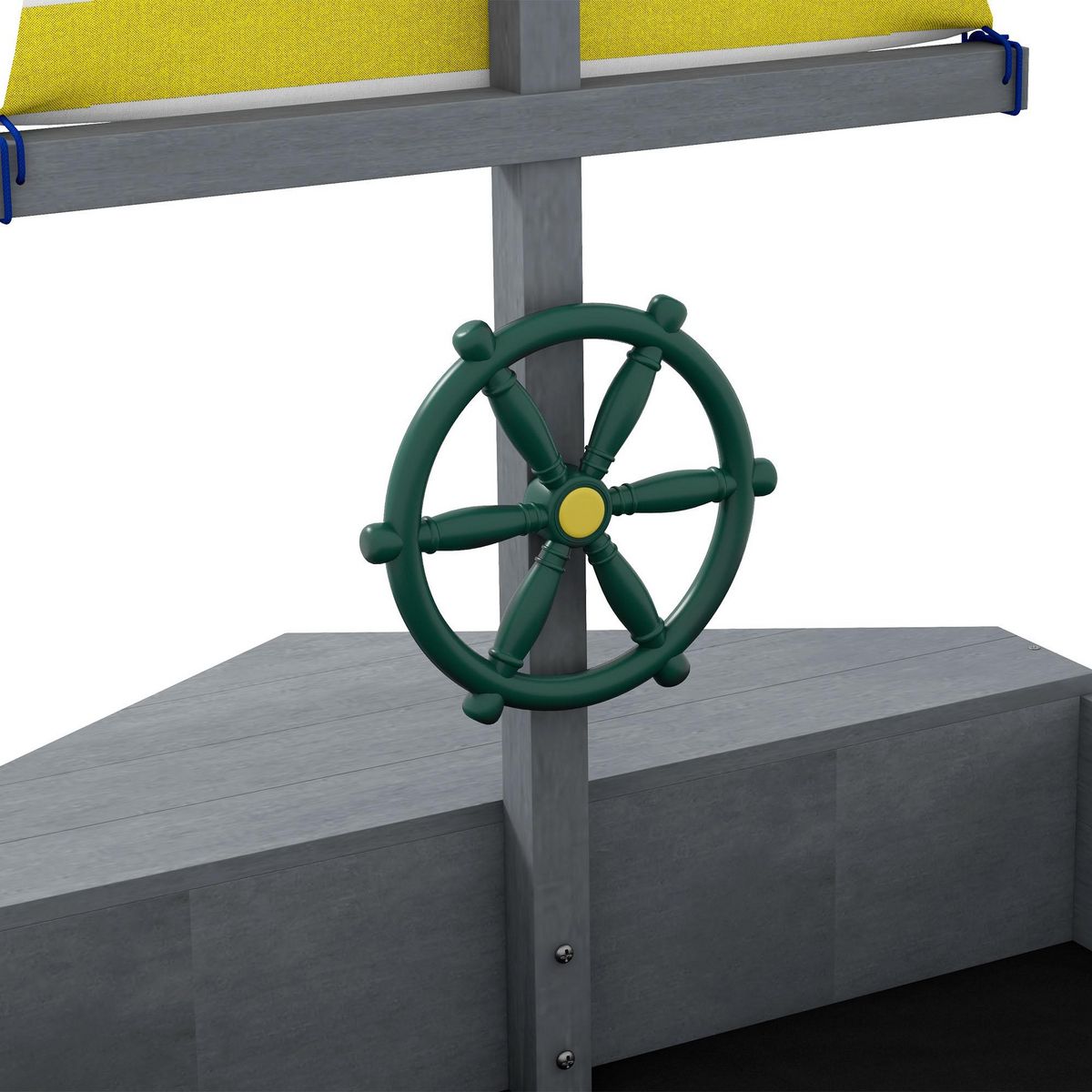 OUTSUNNY Bac à sable enfant design bateau - dim. 190L x 90l x 138H cm - voile, gouvernail - bois gris