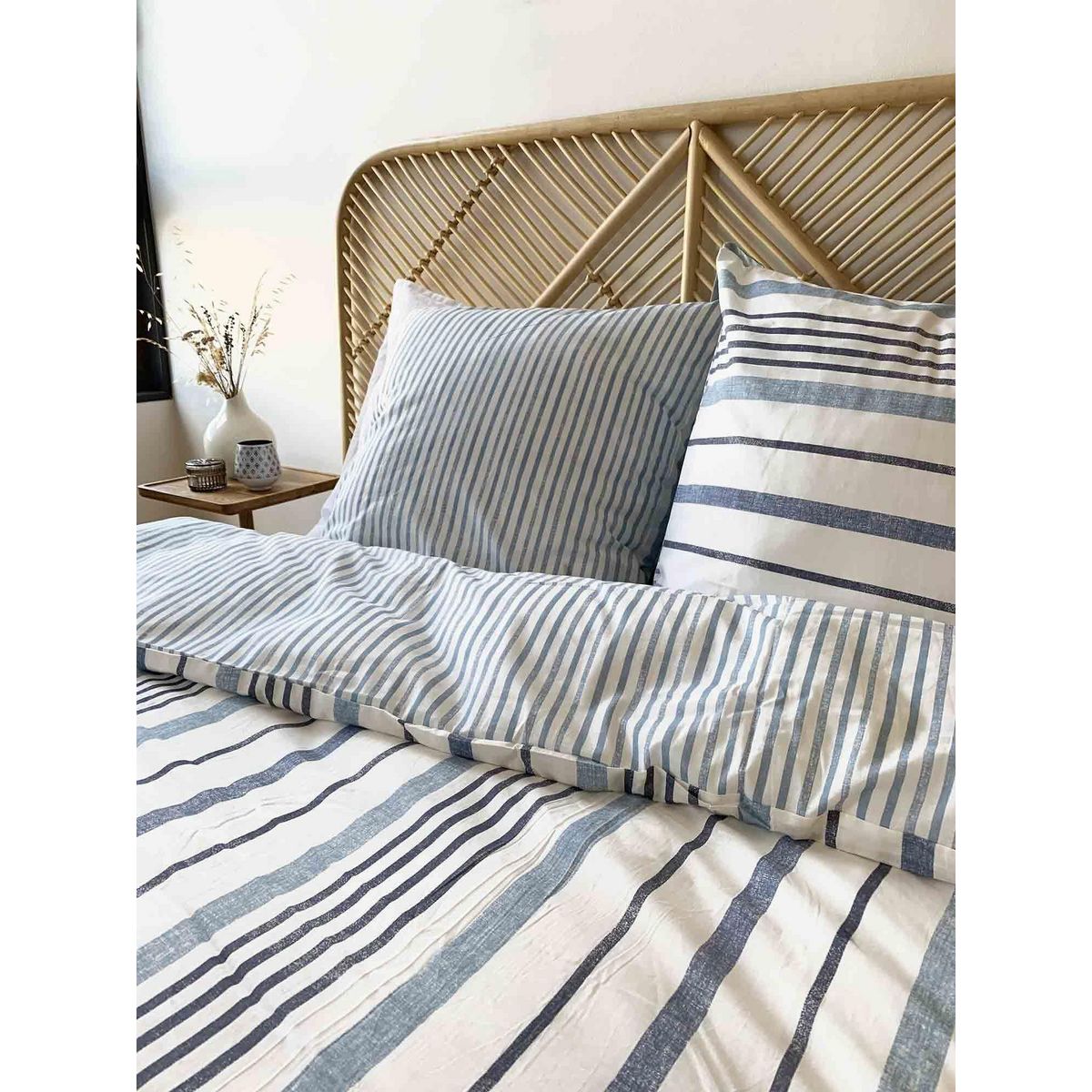 Home collection Parure housse de couette 100% coton lyocell 57fils calanque