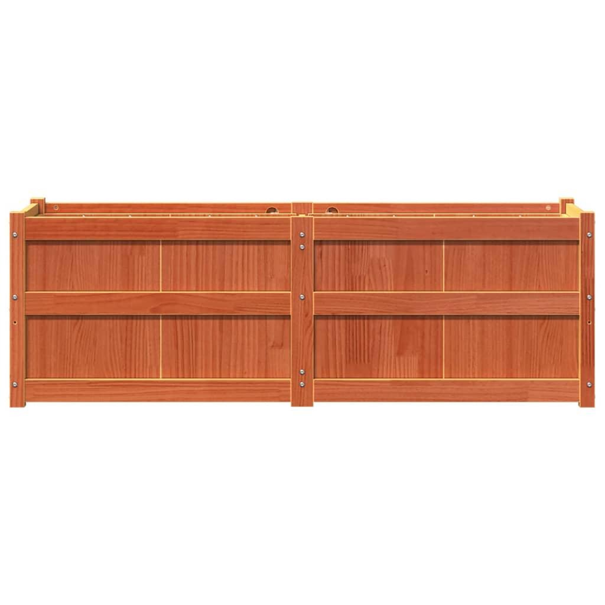 Voir la diapositive 5 : VIDAXL Jardiniere cire marron 150x50x50 cm bois de pin massif