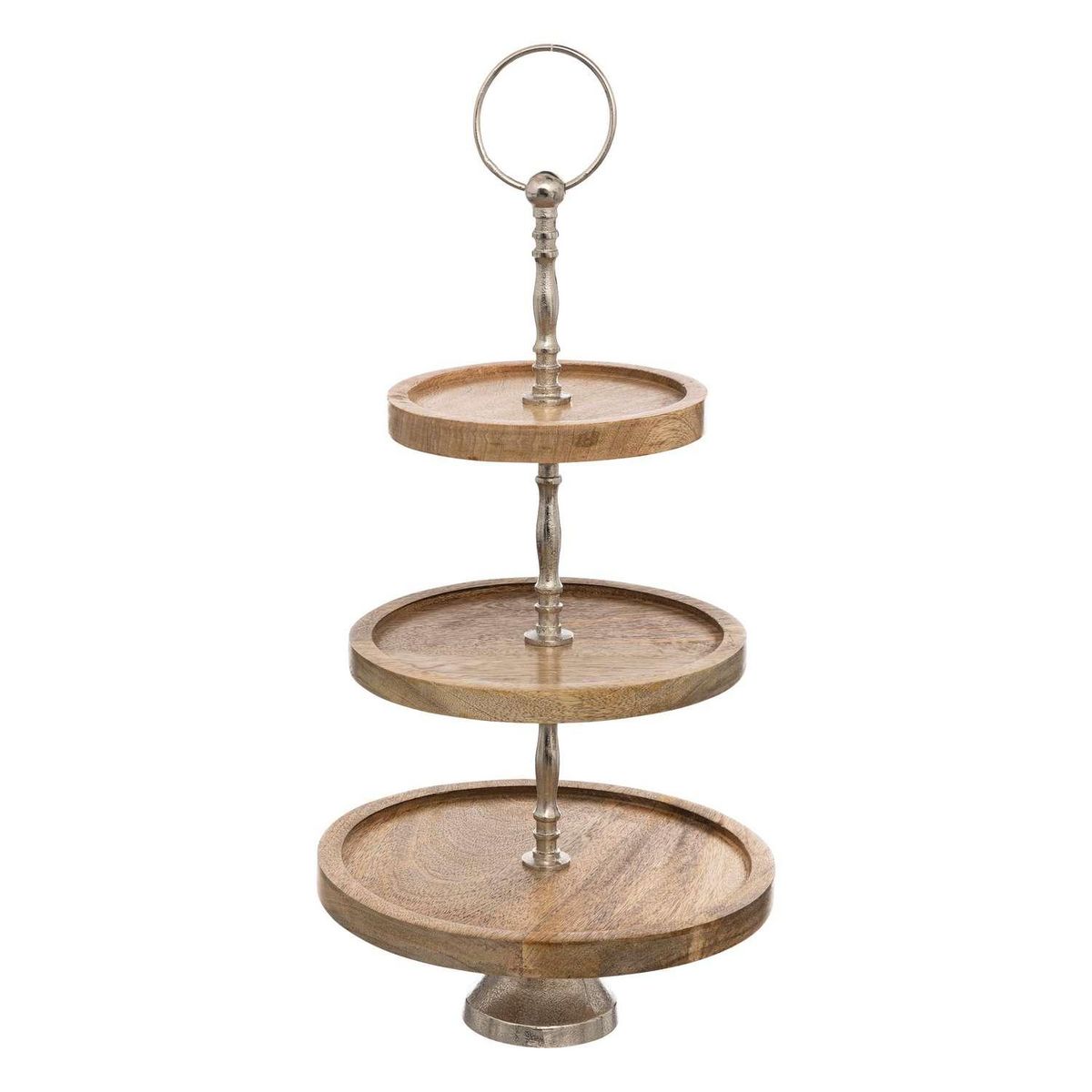 ATMOSPHERA Serviteur rond en bois 3 étages
