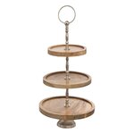 ATMOSPHERA Serviteur rond en bois 3 étages