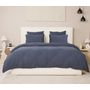 Voir la diapositive 1 : Les Ateliers du Linge Parure De Couette 3 Pcs 260x240 100% Gaze De Coton Lavé Bleu Pétrole