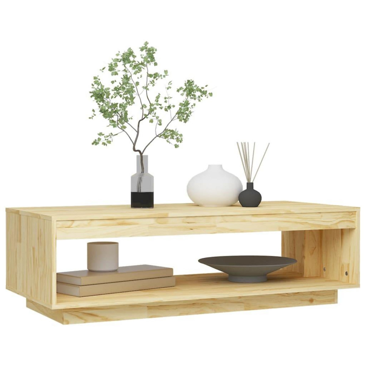 VIDAXL Table basse 110x50x33,5 cm bois de pin massif