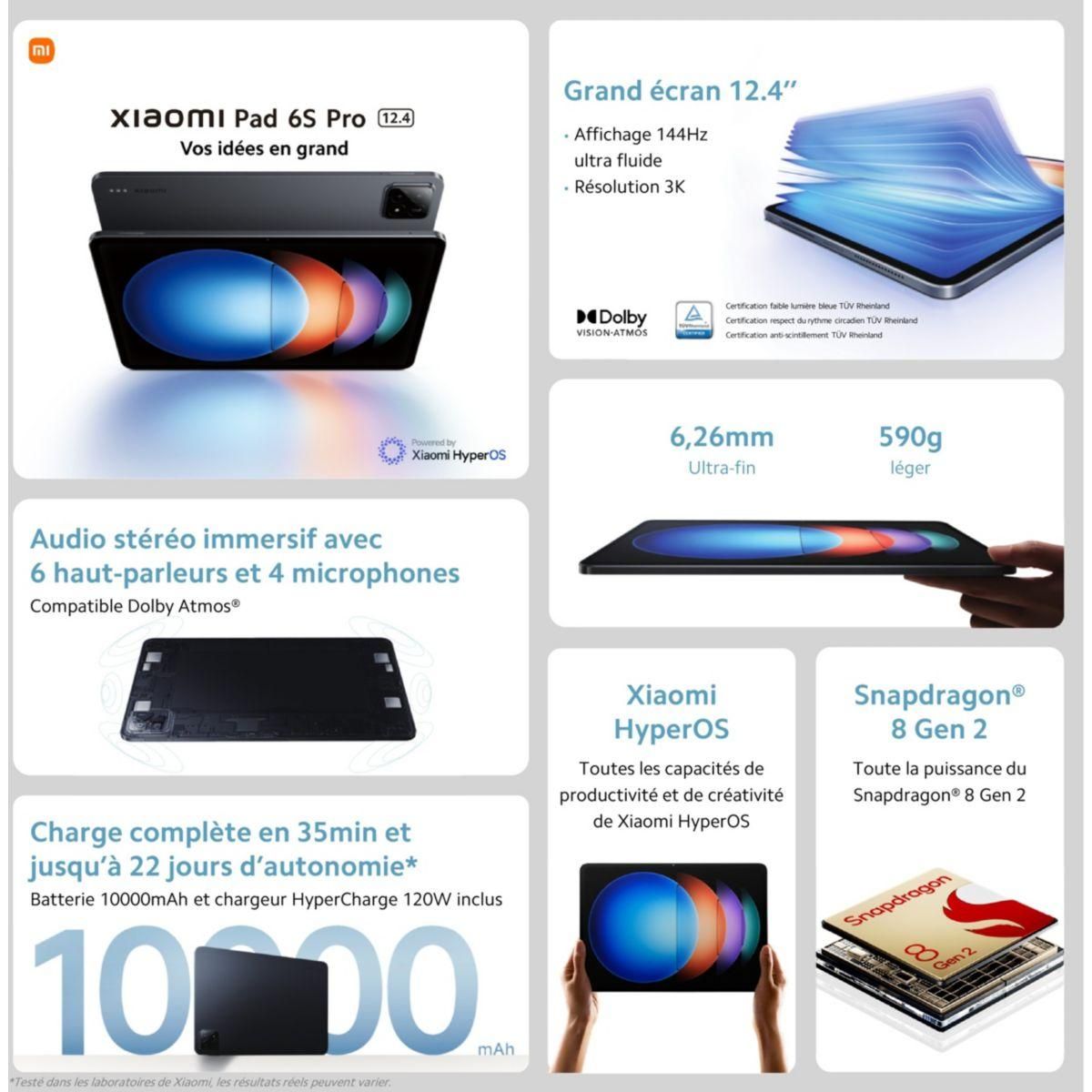 XIAOMI Tablette Pad 6S Pro Graphite Gris 256Go