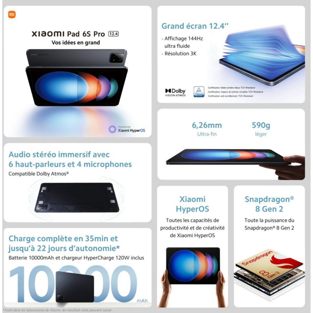 XIAOMI Tablette Pad 6S Pro Graphite Gris 256Go