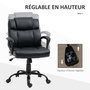 Voir la diapositive 5 : VINSETTO Chaise de bureau ergonomique - hauteur réglable, pivotante 360° - accoudoirs rembourrés - acier synthétique noir