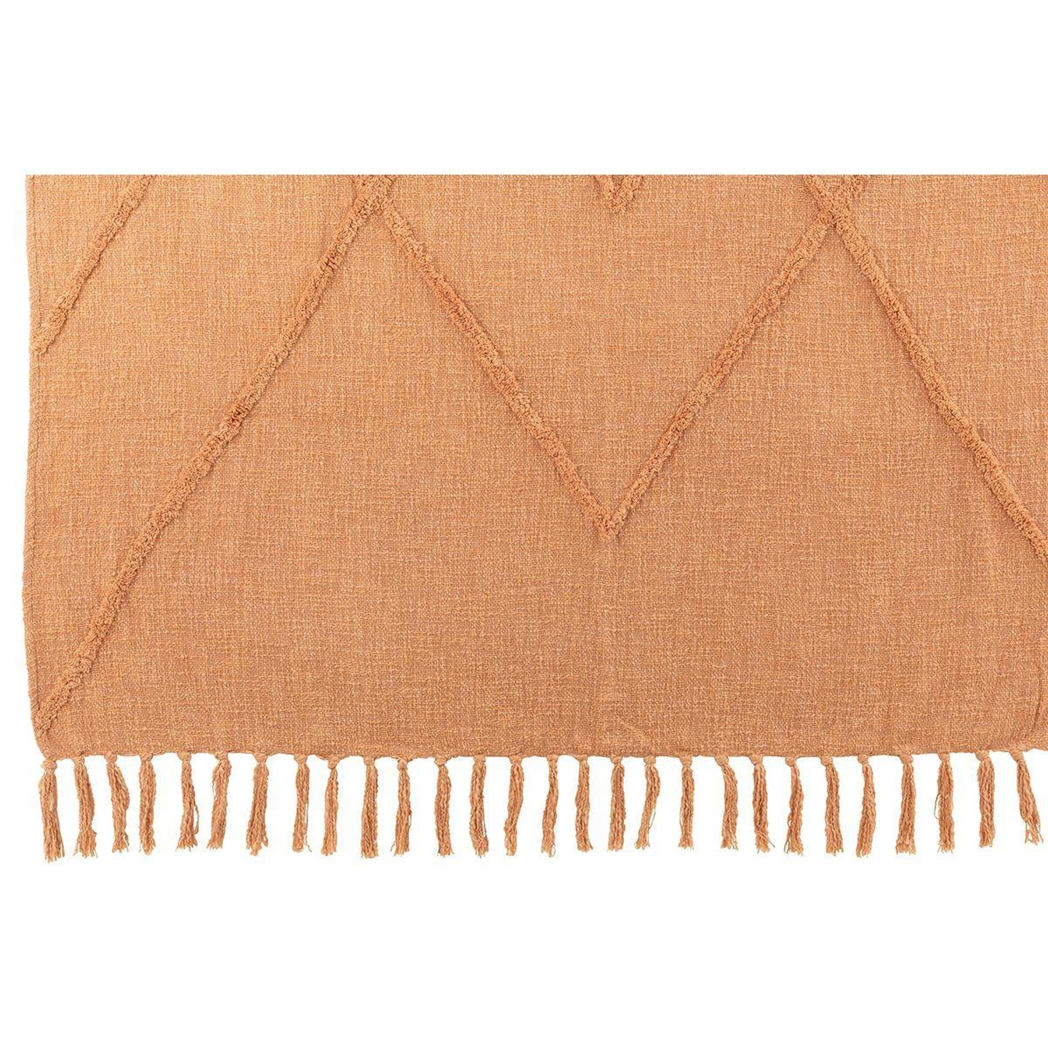 Voir la diapositive 2 : J-LINE Jeté de lit pompons  amalia  56x190cm corail