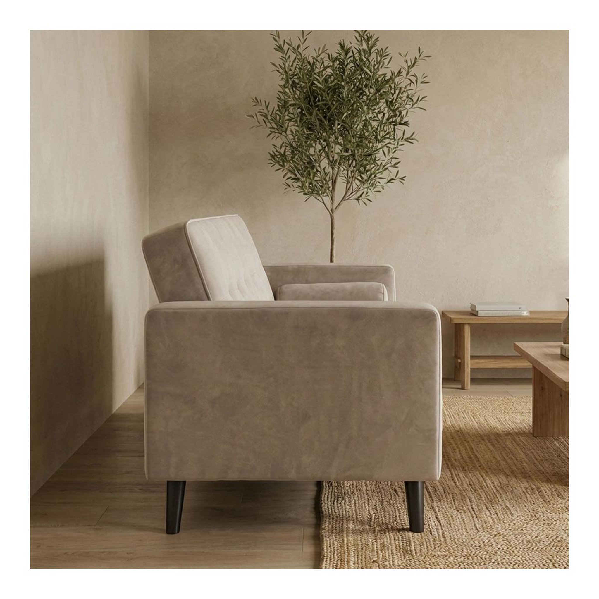 Voir la diapositive 6 : Paris Prix Canapé convertible 3 places scandinave  navya  taupe