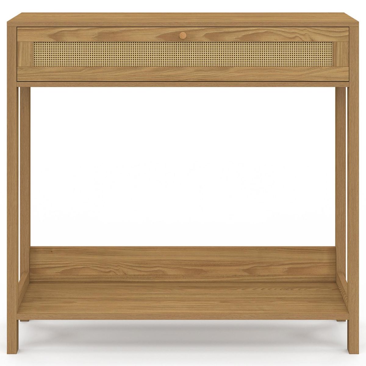 ID MARKET Console 1 tiroir HANAE effet naturel cannage