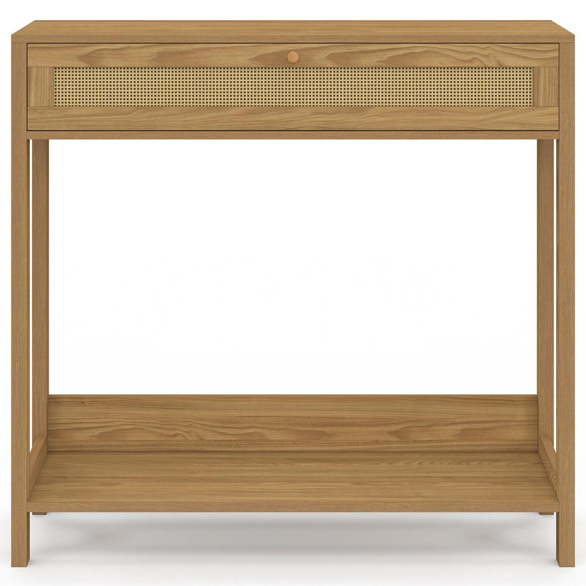 ID MARKET Console 1 tiroir HANAE effet naturel cannage