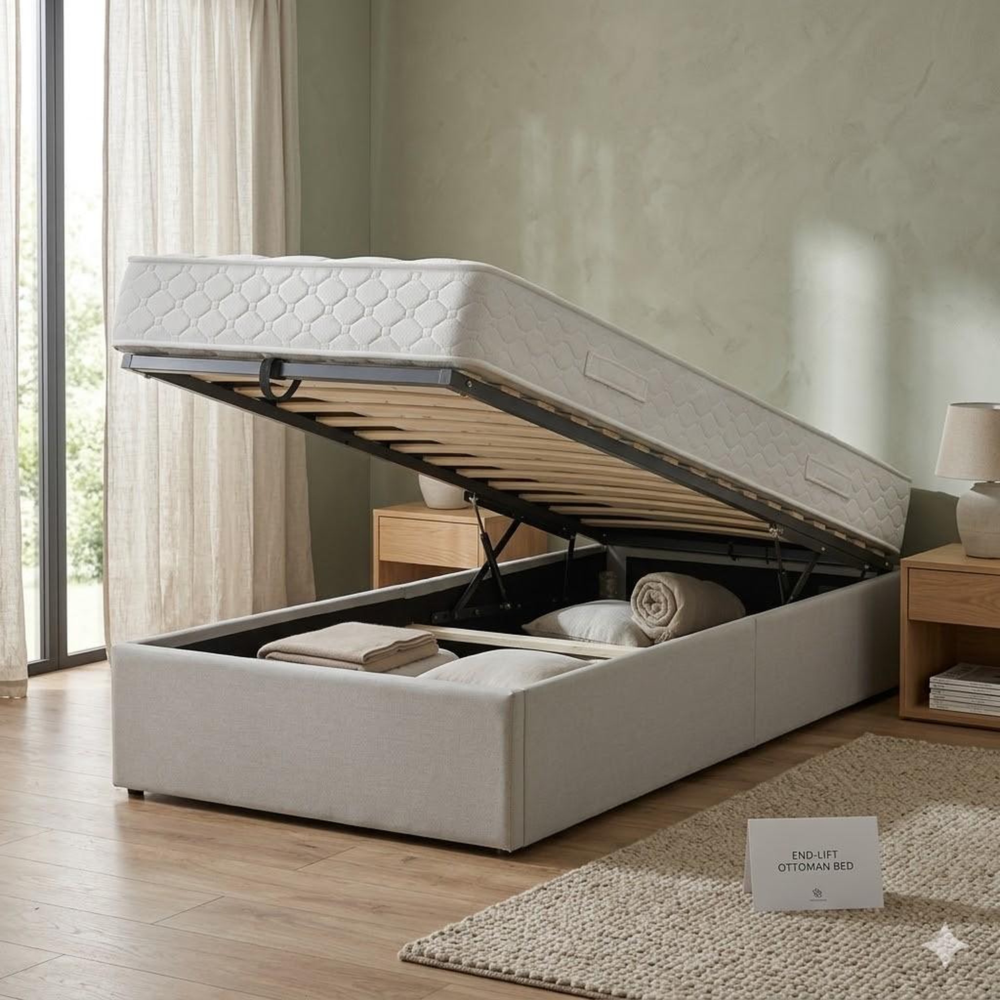 Voir la diapositive 1 : LITERIE JULIEN Ensemble Lit Coffre et Matelas  Soutien Très Ferme Haute
