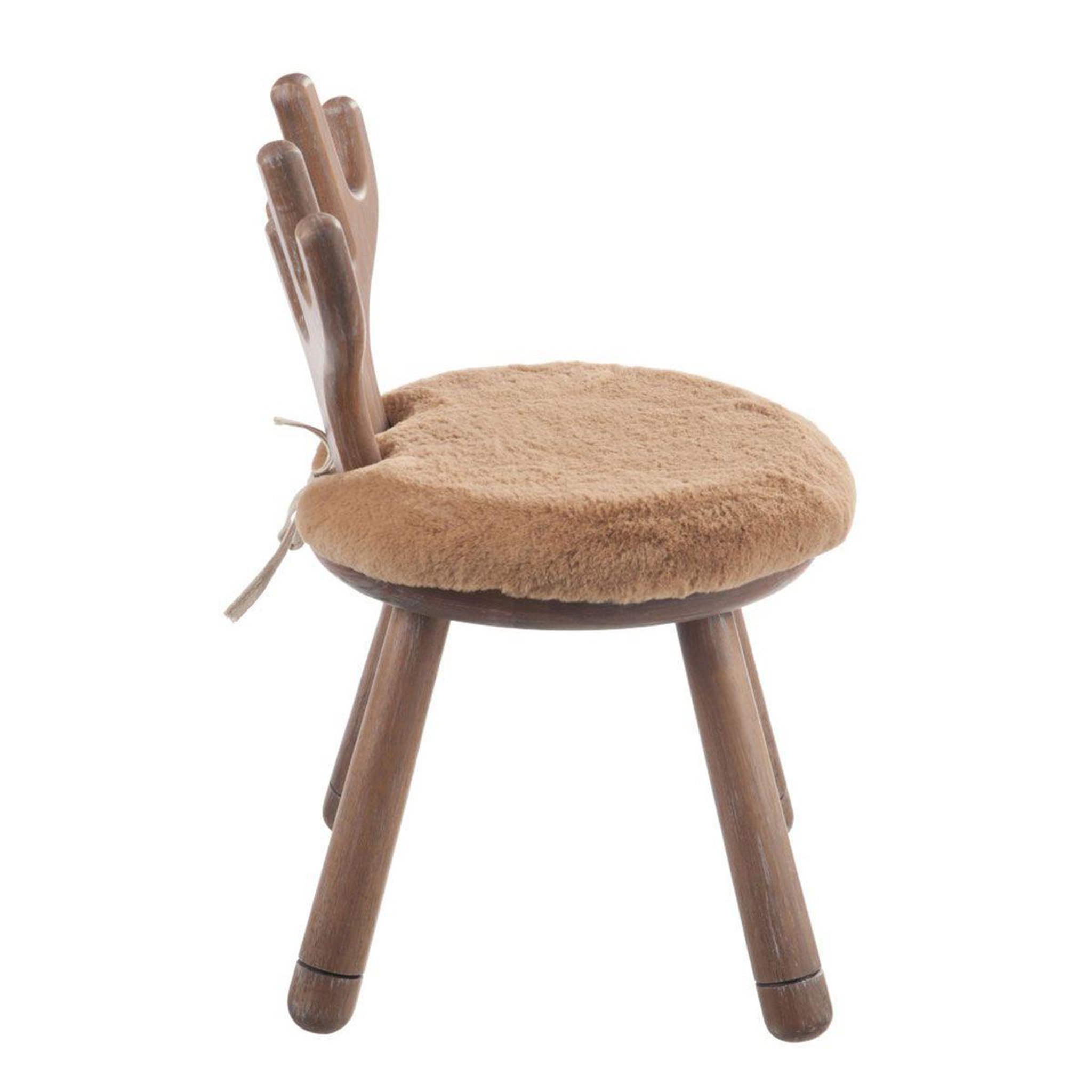 Voir la diapositive 2 : J-LINE Chaise enfant design  oreille cerf  56cm naturel