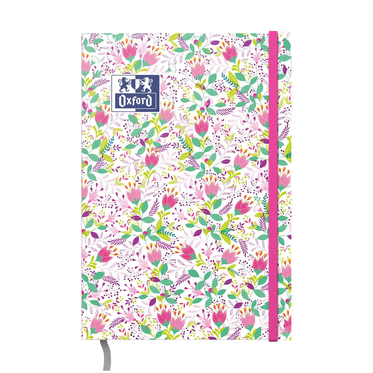 OXFORD Agenda scolaire journalier 12x18cm Flowers fleurs rose élastique rose 2023-2024