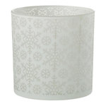 Paris Prix Photophore Design en Verre  Neige  15cm Blanc