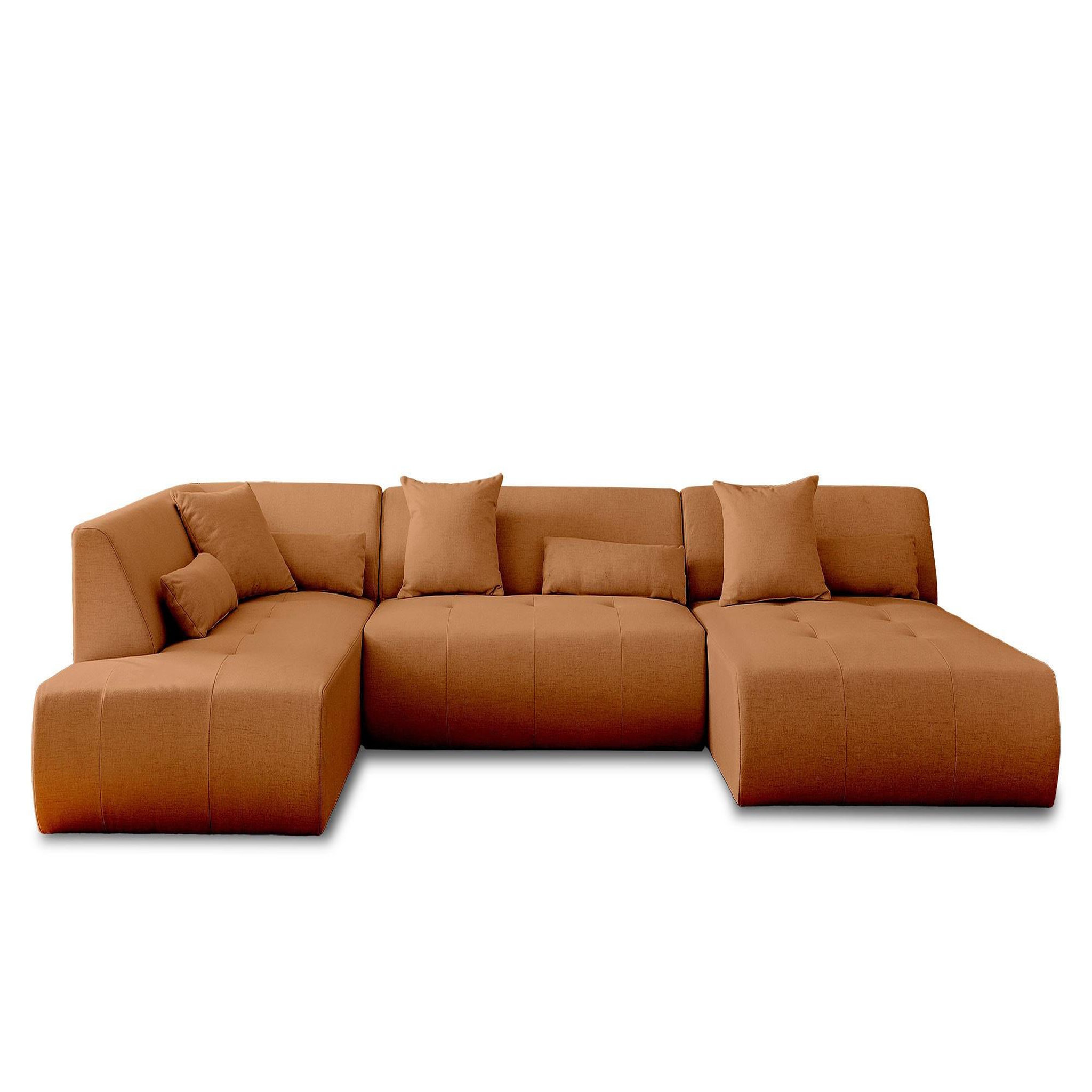 Voir la diapositive 1 : BEST MOBILIER Onyx - canapé modulable panoramique d'angle gauche 7 places - en tissu