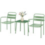 Voir la diapositive 5 : OUTSUNNY Ensemble bistro de jardin 3 pièces métal style vintage vert pastel