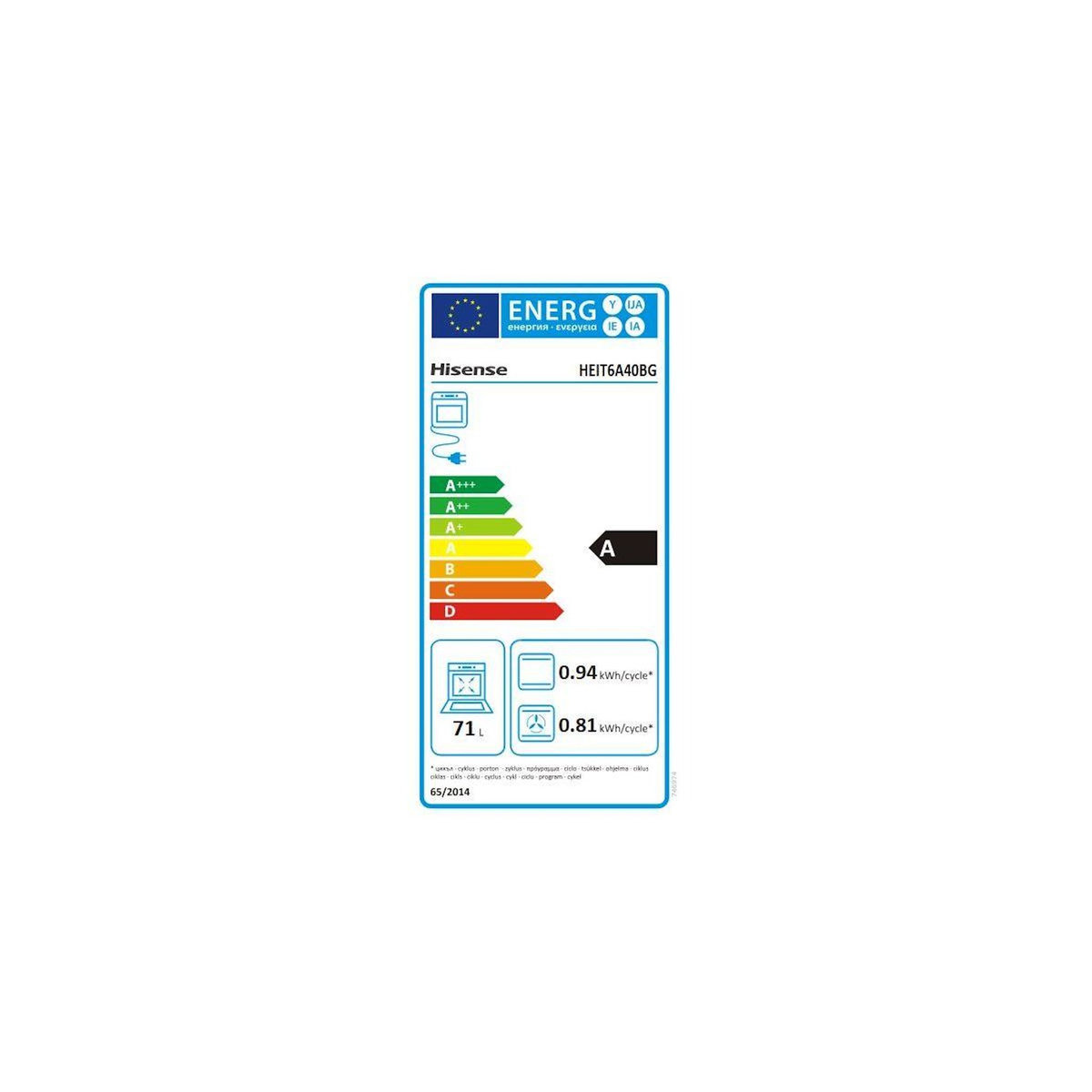 Hisense Cuisinière induction HEIT6A40BG