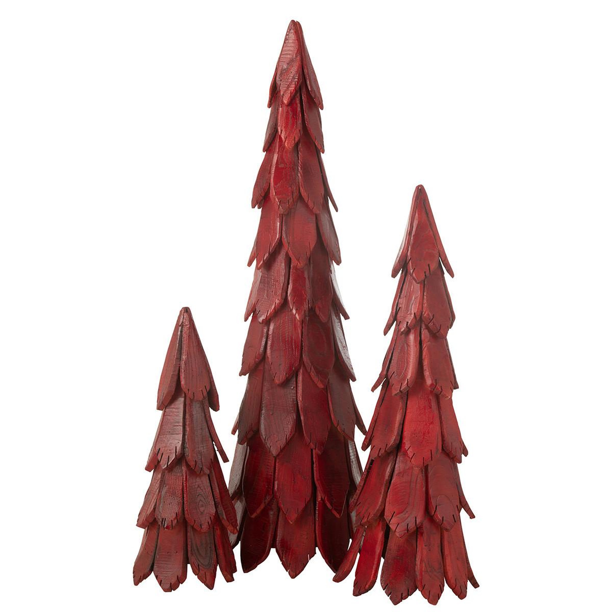 Voir la diapositive 2 : J-LINE Sapin de noël en bois  pieces  120cm rouge