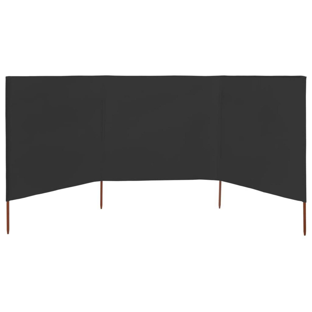 VIDAXL Paravent 3 panneaux Tissu 400 x 80 cm Anthracite