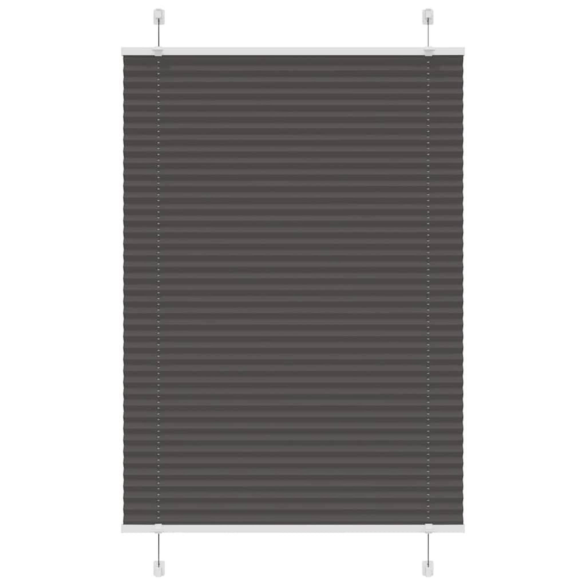 VIDAXL Store plisse noir 85x100 cm largeur du tissu 84,4 cm polyester