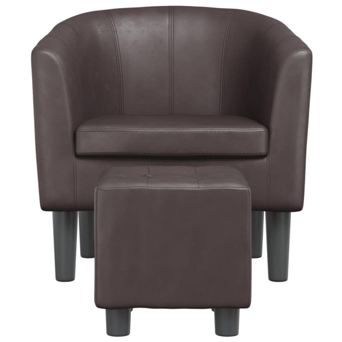 VIDAXL Fauteuil avec repose-pied marron similicuir
