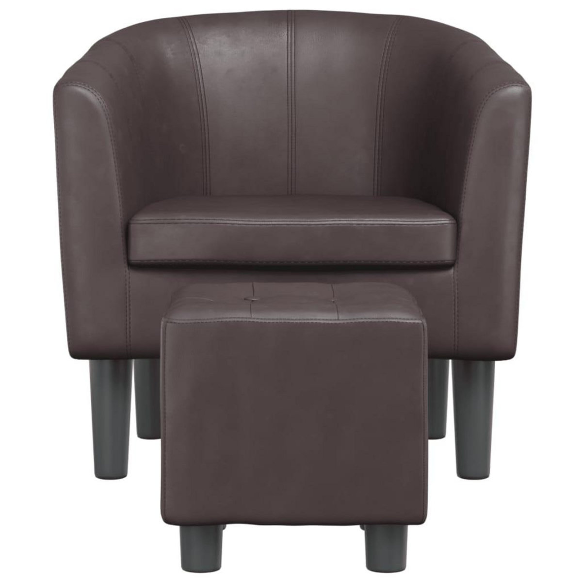 VIDAXL Fauteuil avec repose-pied marron similicuir