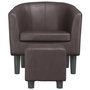 Voir la diapositive 3 : VIDAXL Fauteuil avec repose-pied marron similicuir