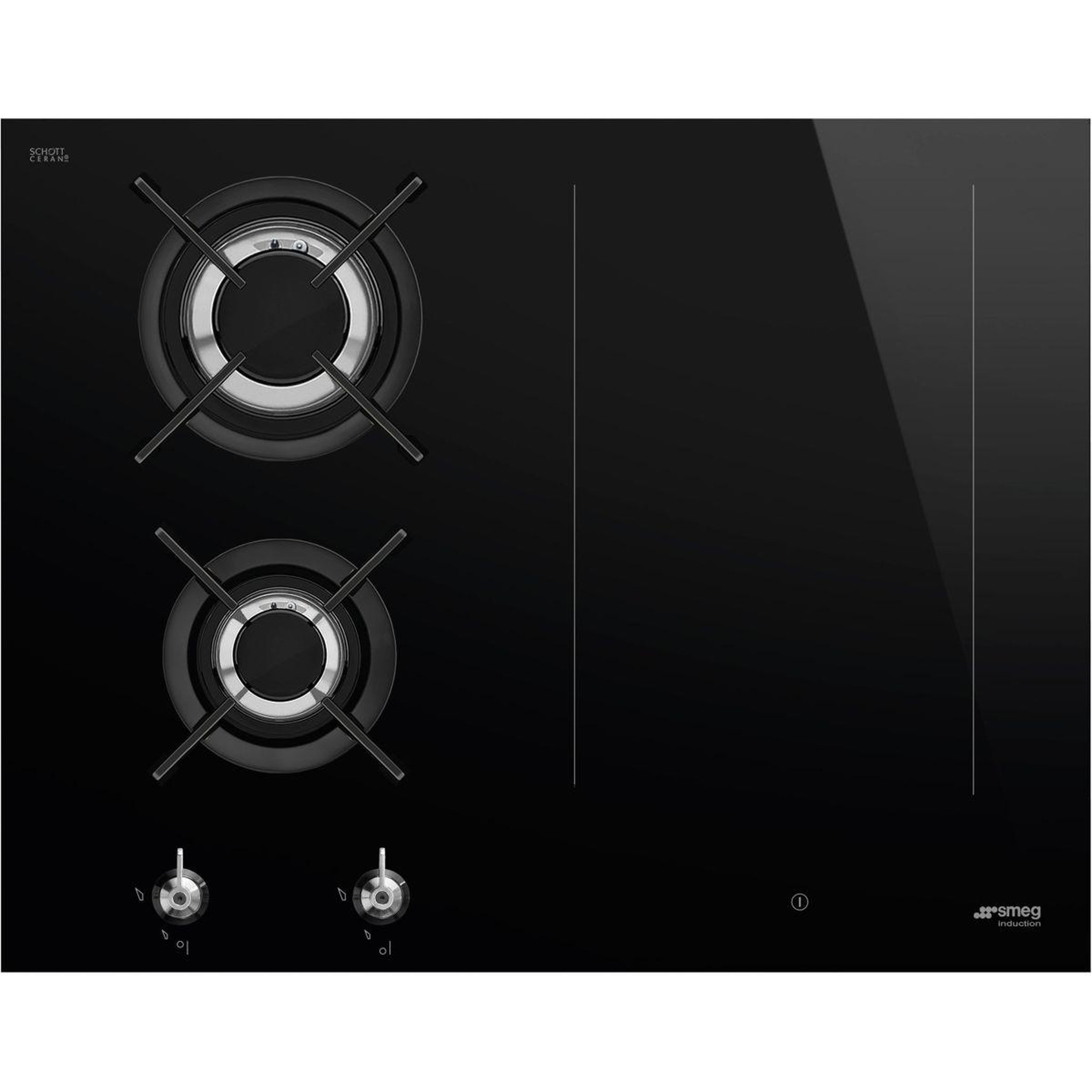 SMEG Plaque mixte induction gaz pm3643d