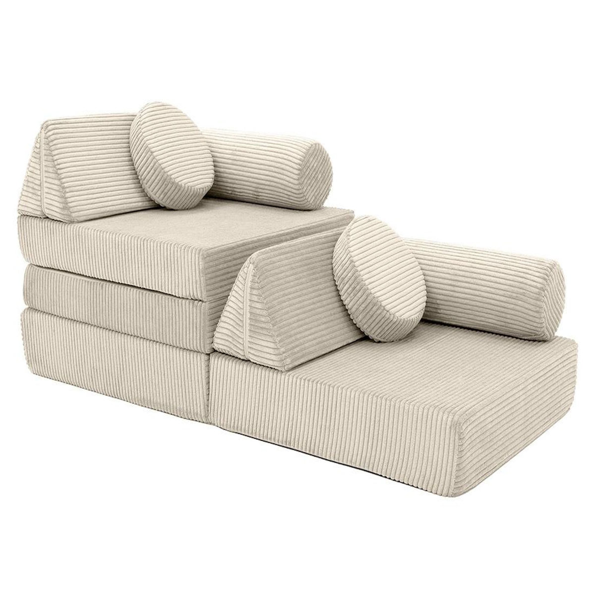 BEST MOBILIER Ines - canapé droit 2 places en velours côtelé