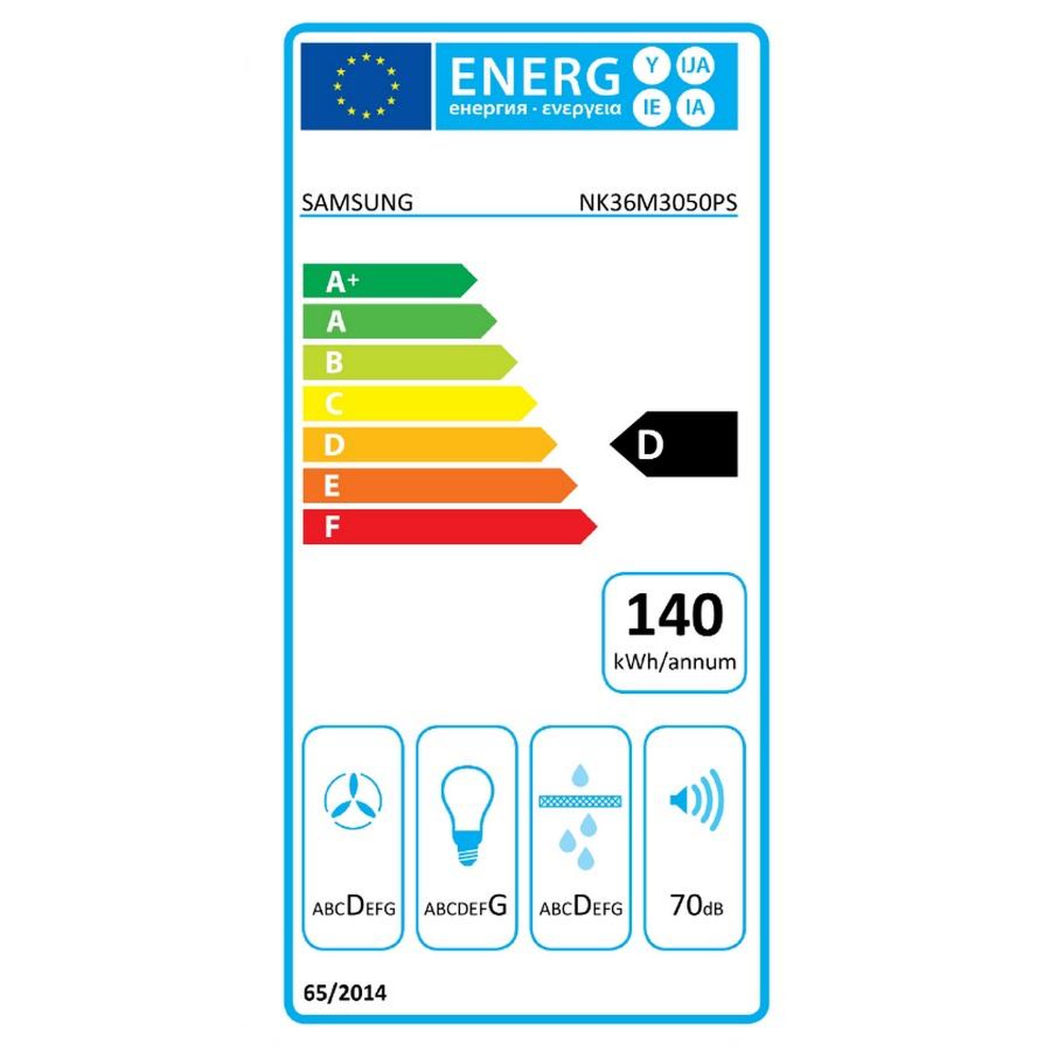 Voir la diapositive 2 : Samsung Hotte décorative murale 90cm 512m3/h inox - NK36M3050PS/UR