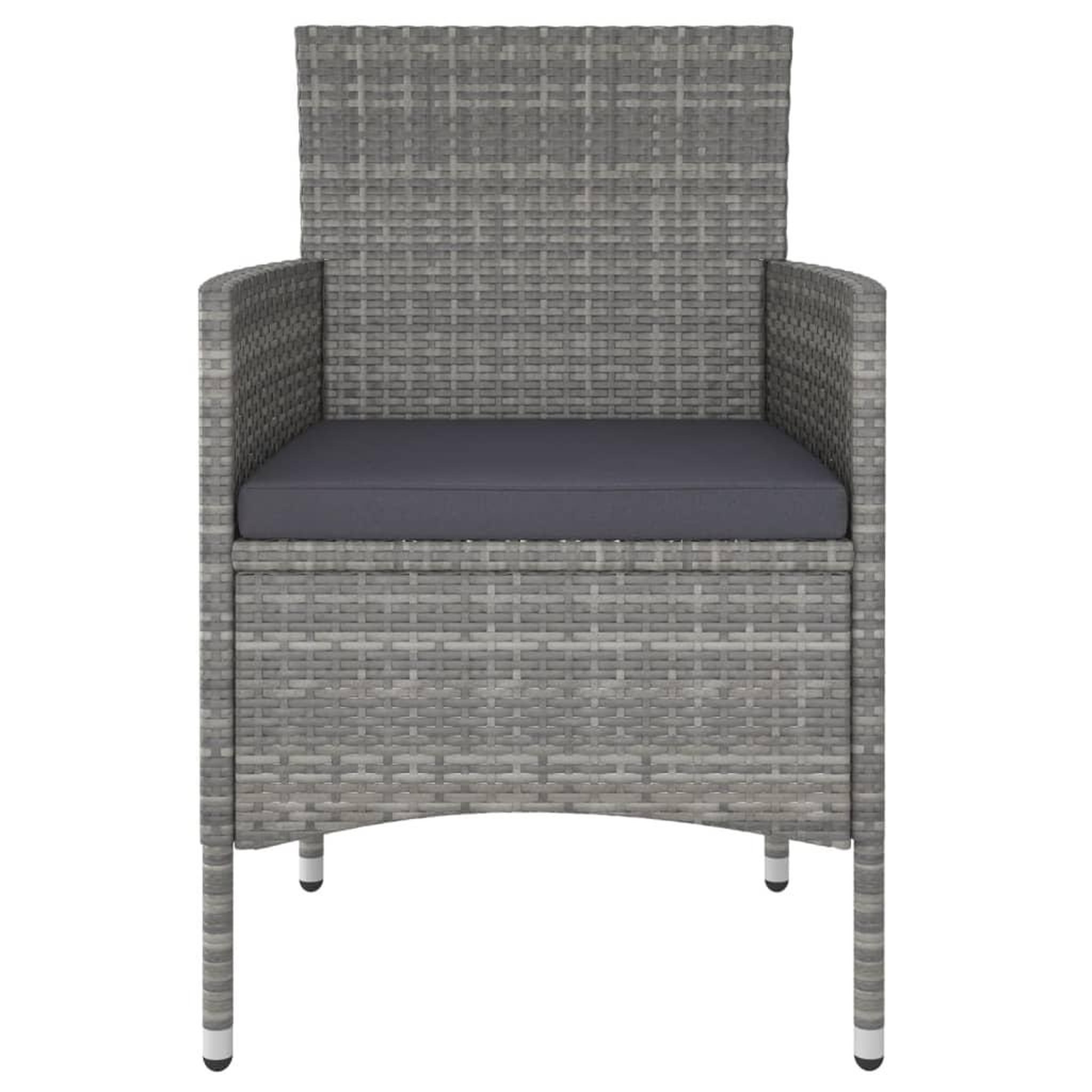 Voir la diapositive 4 : VIDAXL Jeu de chaise et tabouret de jardin 4 pcs Resine tressee Gris