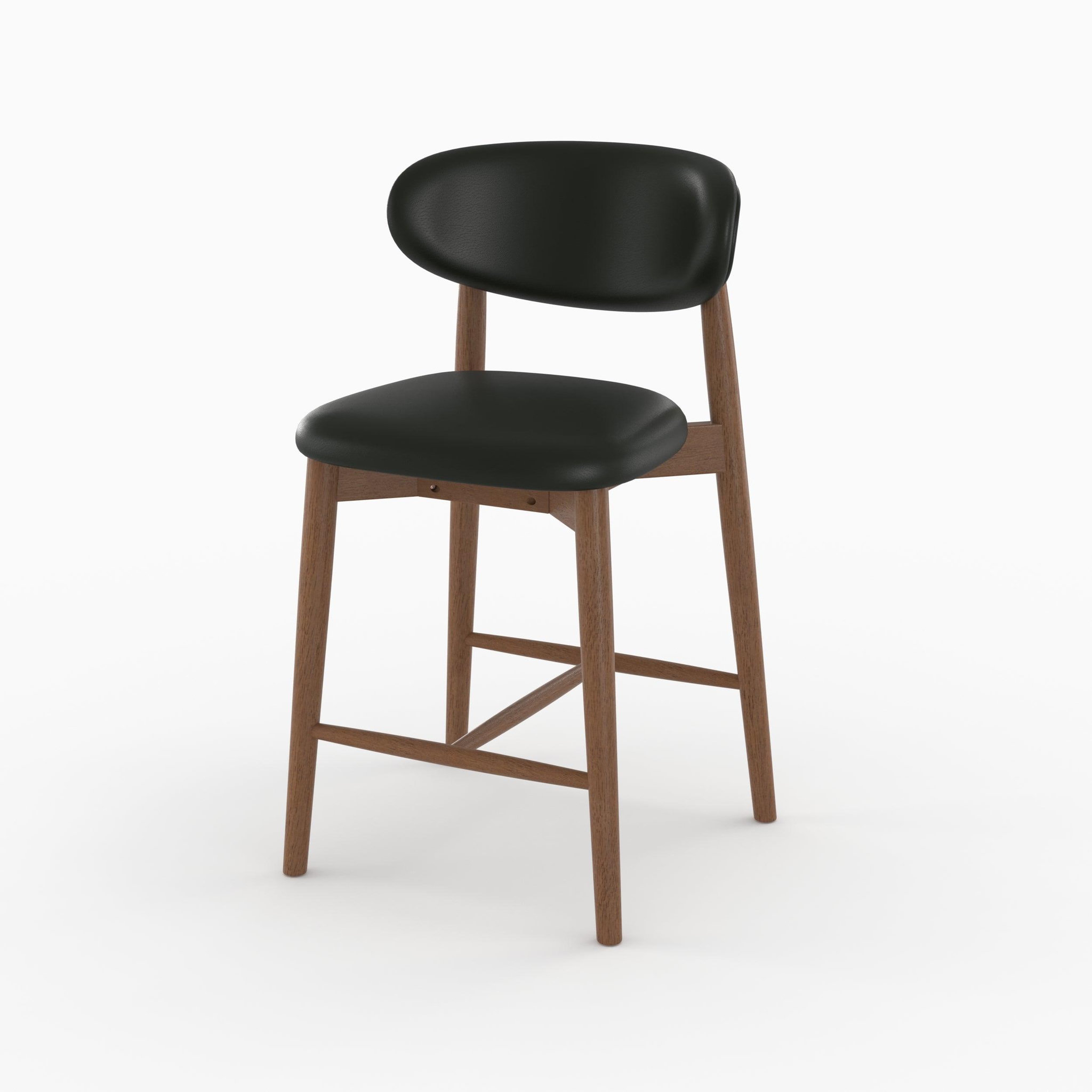 Voir la diapositive 5 : MAISON PAVANE Lot de 2 chaises pour ilot central 64,5 cm en cuir synthétique noir-yuna