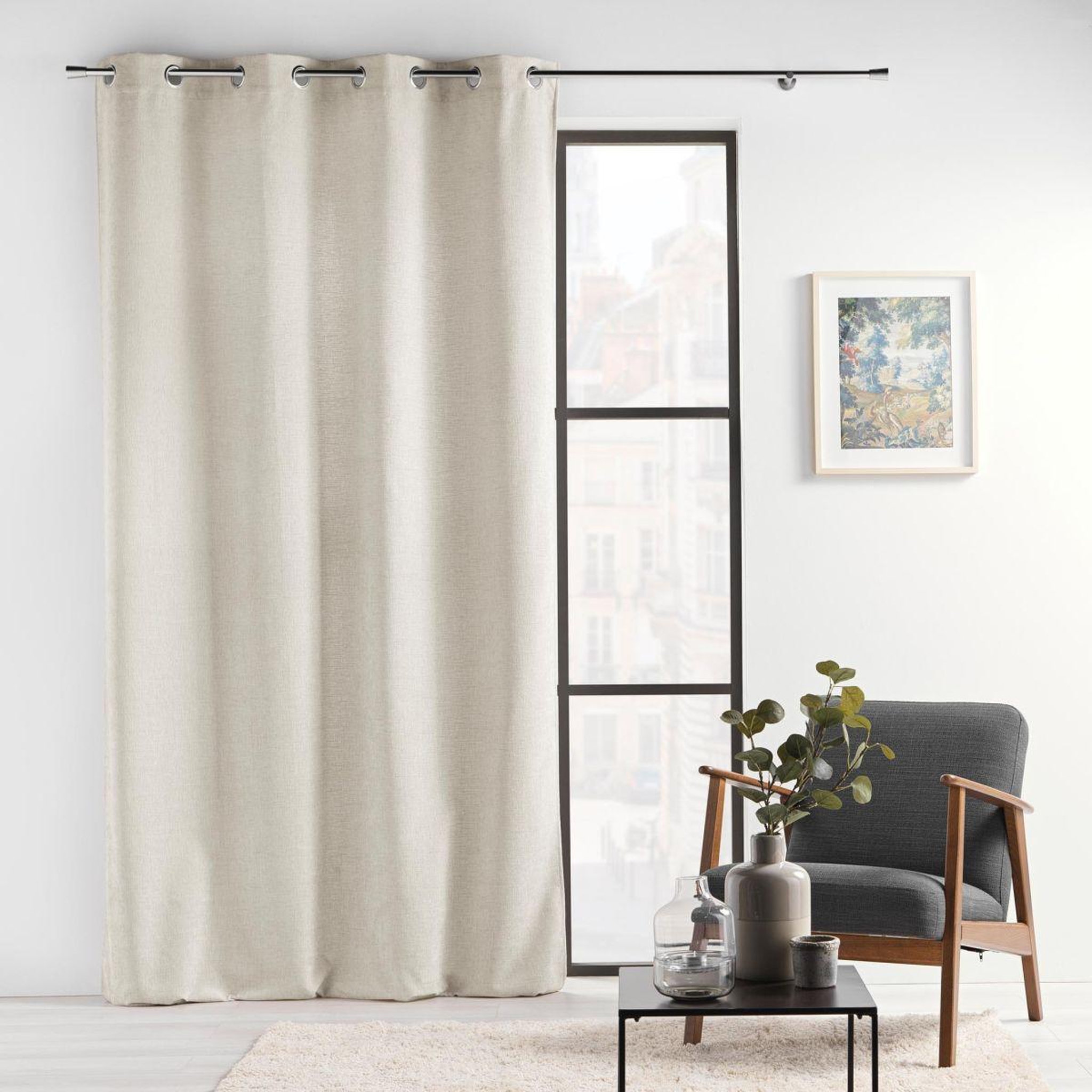 Voir la diapositive 5 : Douceur d'Intérieur Rideau à œillets en velours  verra  140x260cm lin