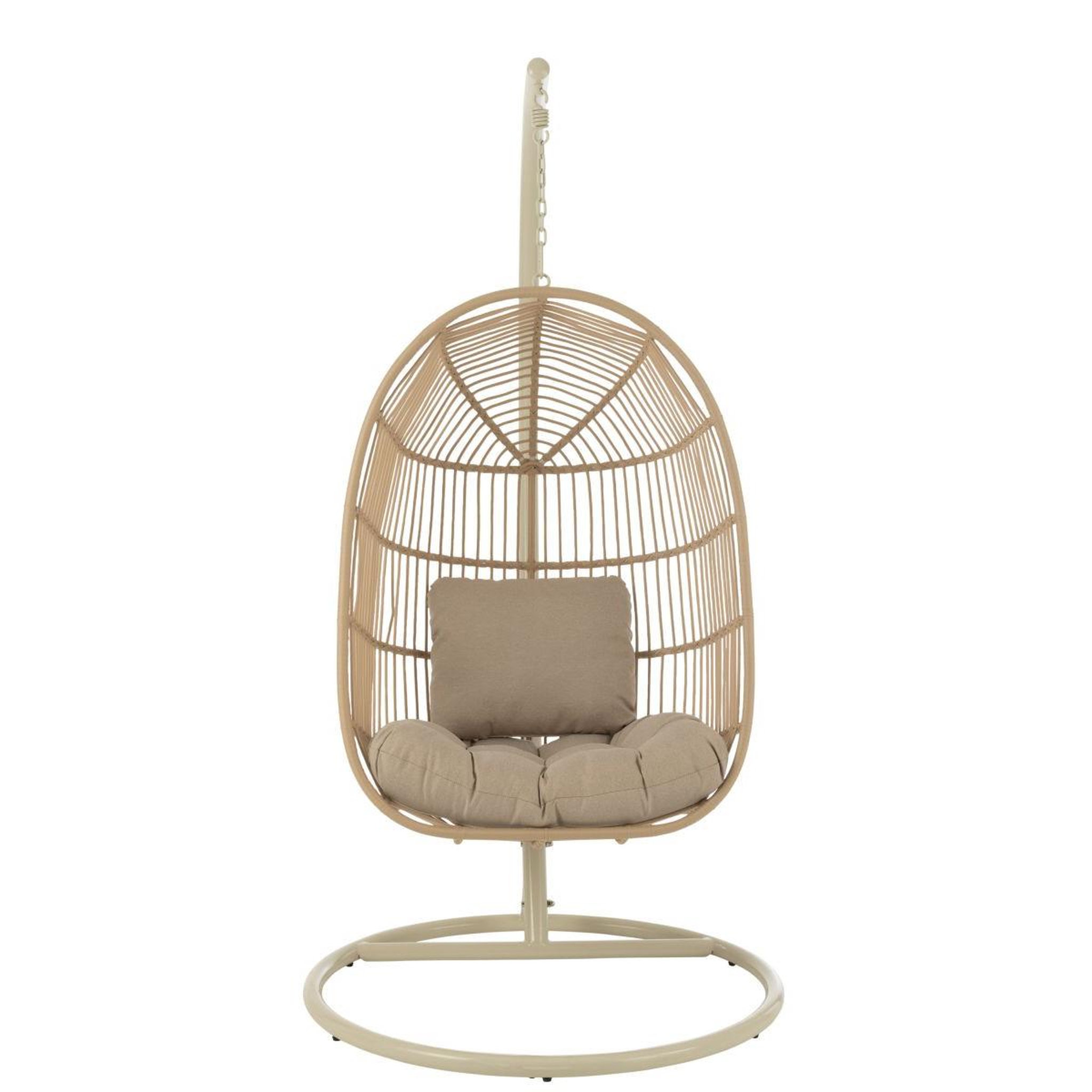 Voir la diapositive 2 : J-LINE Fauteuil suspendu design corde  egga  203cm beige