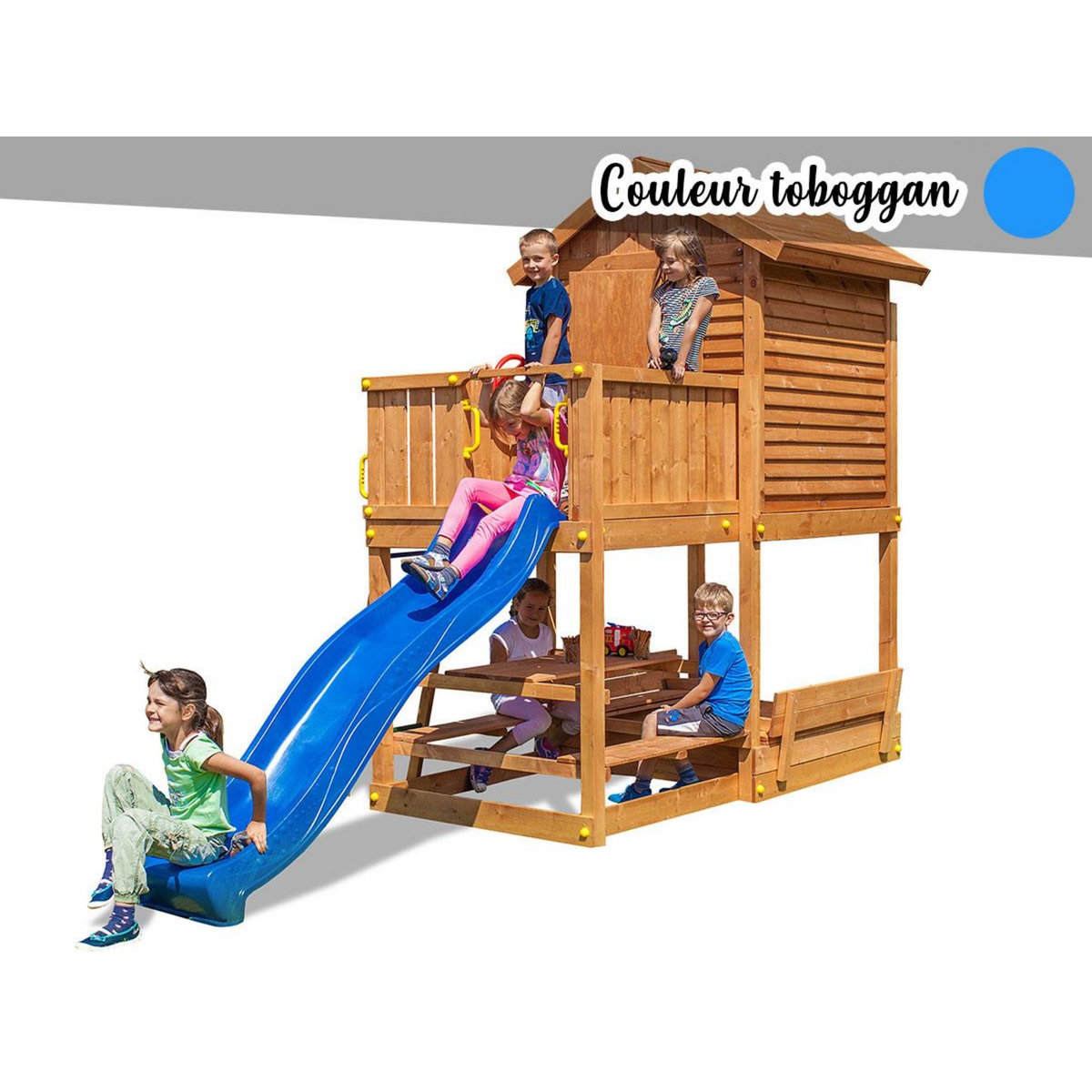 Fungoo Aire de jeux My House Free time Beach - Toboggan bleu - Fungoo