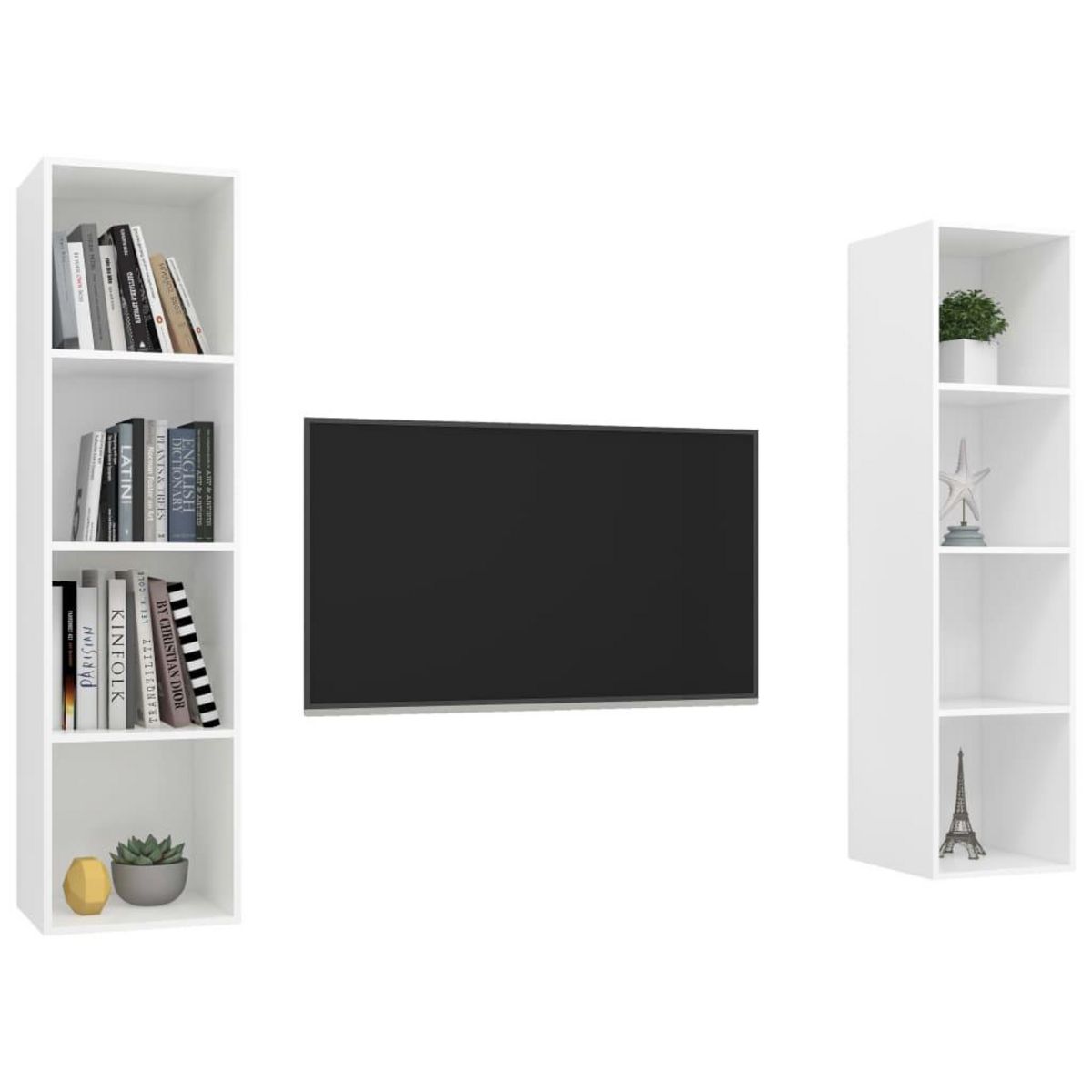 VIDAXL Meubles TV muraux 2 pcs Blanc Bois d'ingenierie